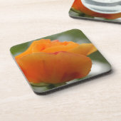 Prachtige gele rozenbloem fotografie. bier onderzetter (Linkerzijde)