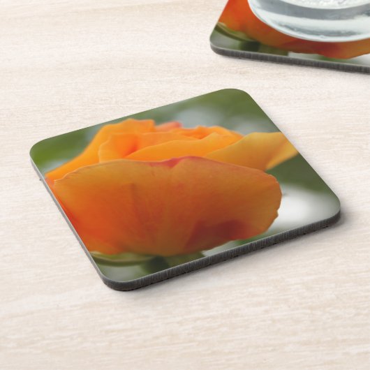 Prachtige gele rozenbloem fotografie. bier onderzetter (Linkerzijde)