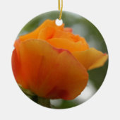 Prachtige gele rozenbloem fotografie. keramisch ornament (Voorkant)