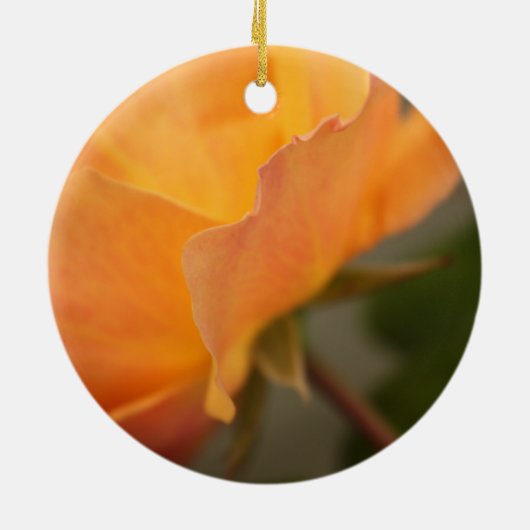 Prachtige gele rozenbloem fotografie. keramisch ornament (Achterkant)