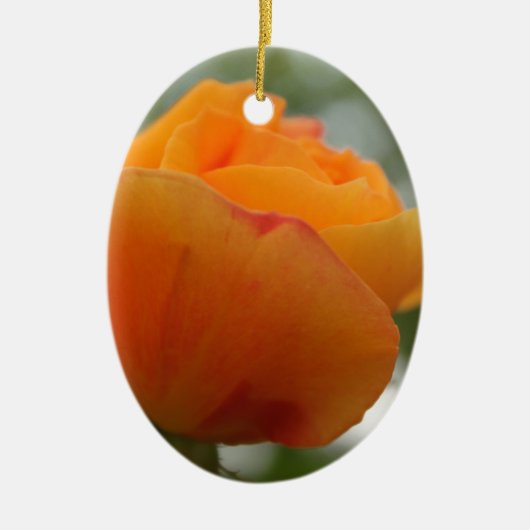 Prachtige gele rozenbloem fotografie. keramisch ornament (Voorkant)