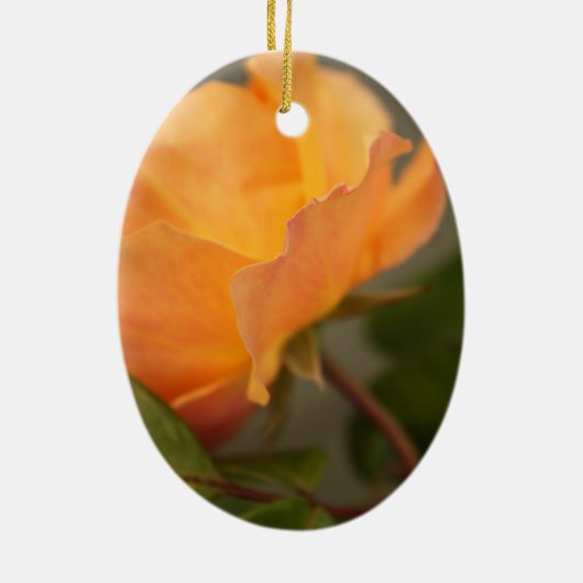 Prachtige gele rozenbloem fotografie. keramisch ornament (Achterkant)