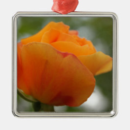 Prachtige gele rozenbloem fotografie. metalen ornament