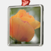 Prachtige gele rozenbloem fotografie. metalen ornament (Links)