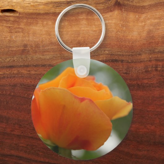 Prachtige gele rozenbloem fotografie. sleutelhanger (Voorkant)