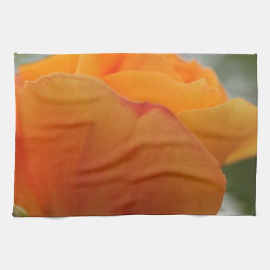 Prachtige gele rozenbloem fotografie. theedoek (Horizontaal)