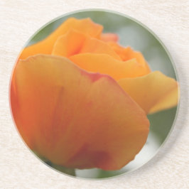 Prachtige gele rozenbloem fotografie. zandsteen onderzetter