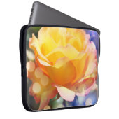 Prachtige gele rozenbloem in fancy bubbling laptop sleeve (Voorkant Rechts)