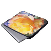 Prachtige gele rozenbloem in fancy bubbling laptop sleeve (Voorkant onderkant)