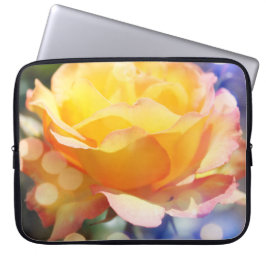 Prachtige gele rozenbloem in fancy bubbling laptop sleeve