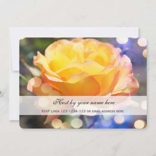 Prachtige gele rozenbloem Kerstfeest Kaart (Achterkant)