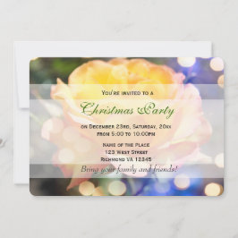 Prachtige gele rozenbloem Kerstfeest Kaart