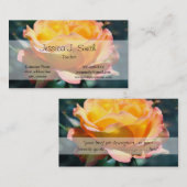 Prachtige gele rozenbloem op groene achtergrond. visitekaartje (Voorkant / Achterkant)