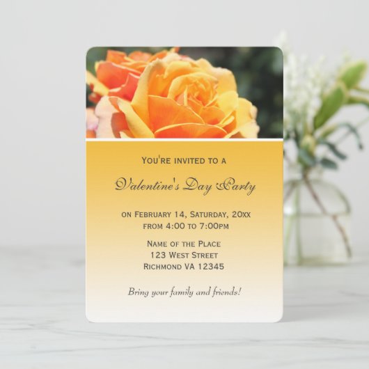 Prachtige gele rozenbloem Valentijnsdag Kaart (Staand voorkant)