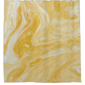 Prachtige Gele White Marble Shower Curtain Douchegordijn (Voorkant)