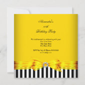 Prachtige gele witte streep Birthday Party Kaart (Achterkant)