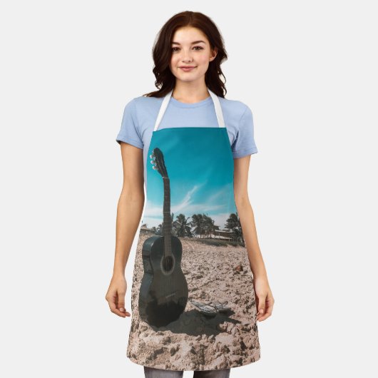 Prachtige geluiddempende gitaar schort (Gedragen)