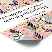 Prachtige gelukheid Citaat Floral Inspirerend kuns Poster (Hoek)