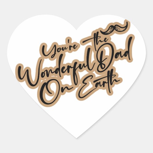 Prachtige gelukkige vaderdag hart sticker (Voorkant)