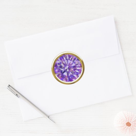 Prachtige Gem Purples Ronde Sticker (Envelop)
