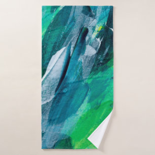 Prachtige gemengde media schilderij. Trendy hand s Badhanddoek