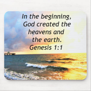 PRACHTIGE GENESIS 1:1 BIJBELCITAAT ONTWERP MUISMAT