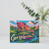 Prachtige Georgia Map Art Briefkaart (Staand voorkant)