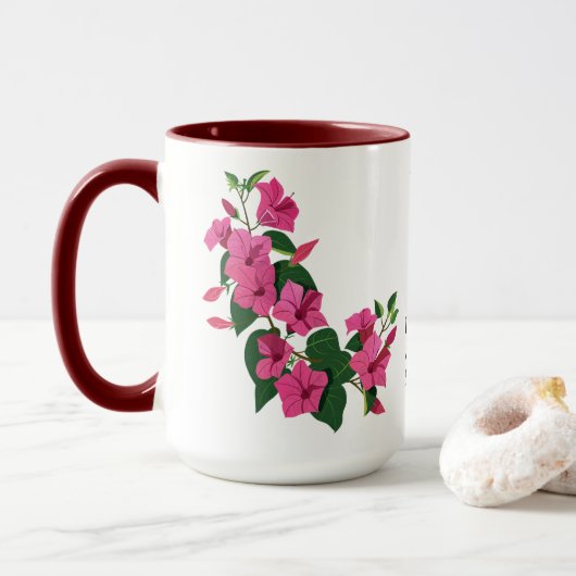 Prachtige Gepersonaliseerd bloemen magie Mok (Met donut)