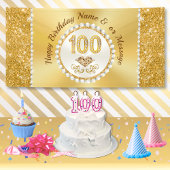 Prachtige gepersonaliseerde, 100e verjaardag banne spandoek