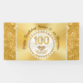 Prachtige gepersonaliseerde, 100e verjaardag banne spandoek (Horizontaal)