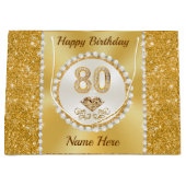 Prachtige gepersonaliseerde, 80e verjaardag gesche groot cadeauzakje (Voorkant)