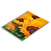 Prachtige, gepersonaliseerde Gele Zonnebloem Notitieboek (Linkerzijde)