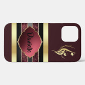 Prachtige gepersonaliseerde Gold/Maroon iPhone Cas Case-Mate iPhone Case (Achterkant (horizontaal))