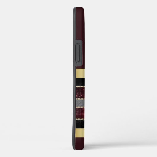 Prachtige gepersonaliseerde Gold/Maroon iPhone Cas Case-Mate iPhone Case (Achterkant / Rechts)