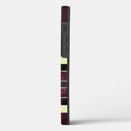 Prachtige gepersonaliseerde Gold/Maroon iPhone Cas Case-Mate iPhone Case (Achterkant / Links)