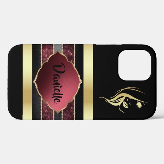 Prachtige gepersonaliseerde gouden / zwarte iPhone Case-Mate iPhone Case (Achterkant (horizontaal))