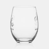 Prachtige gepersonaliseerde Mr en Mrs Wedding Wijnglas Zonder Voet (Rechts)