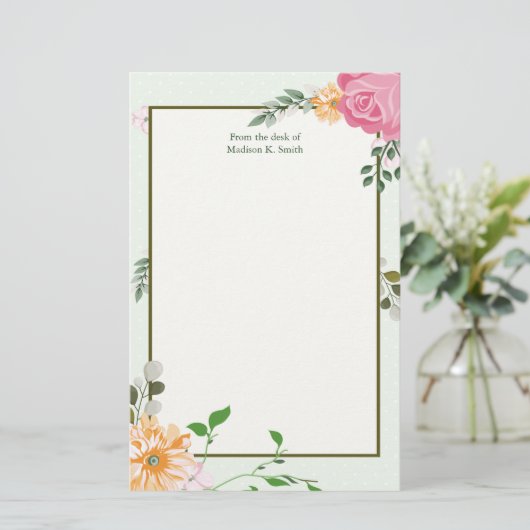 Prachtige , gepersonaliseerde receptionist briefpapier (Staand voorkant)