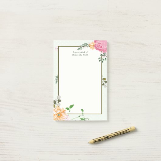 Prachtige , gepersonaliseerde receptionist post-it® notes (Op bureau)