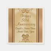 Prachtige gepersonaliseerde servetten van het 50e  (Voorkant)