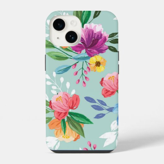Prachtige geschilderde bloemen iPhone hoesje (Achterkant)