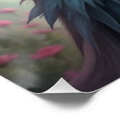 Prachtige gevederde roze sprookjeskunst perfect poster (Hoek)