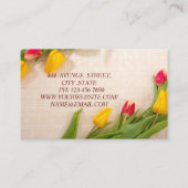 Prachtige Geweldige mooie rode en gele tulpen Visitekaartje (Achterkant)