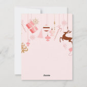 Prachtige, geweldige, roze kerstkaart (Achterkant)