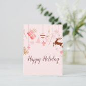 Prachtige, geweldige, roze kerstkaart (Staand voorkant)