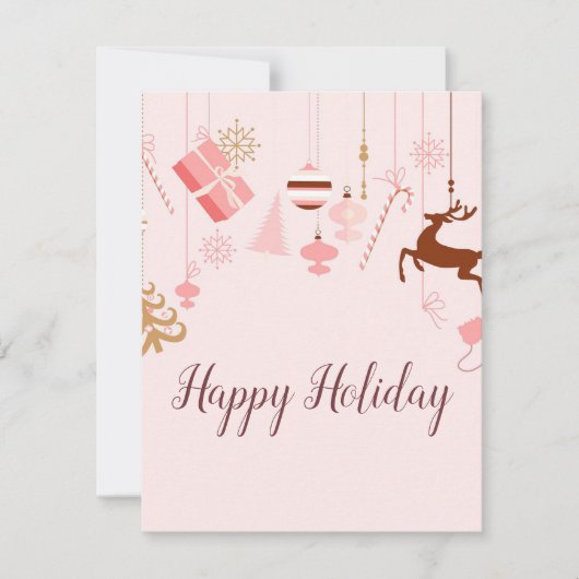 Prachtige, geweldige, roze kerstkaart (Voorkant)