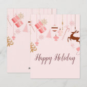 Prachtige, geweldige, roze kerstkaart (Voorkant / Achterkant)
