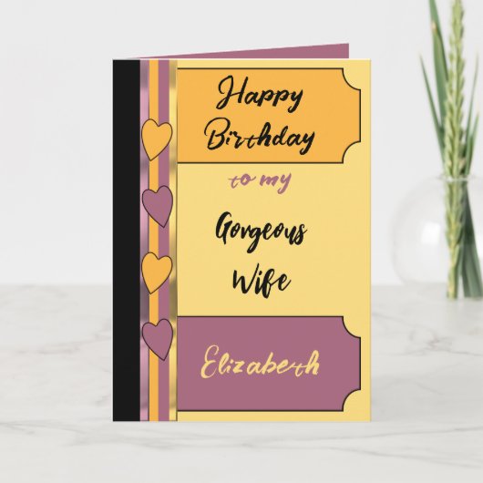 Prachtige geweldige vrouw paarse oranje verjaardag kaart (Voorkant)