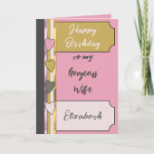 Prachtige geweldige vrouw roze goudverjaardag kaart (Voorkant)