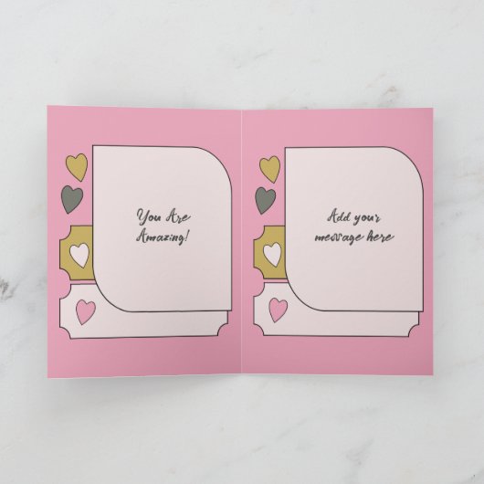 Prachtige geweldige vrouw roze goudverjaardag kaart (Binnen)